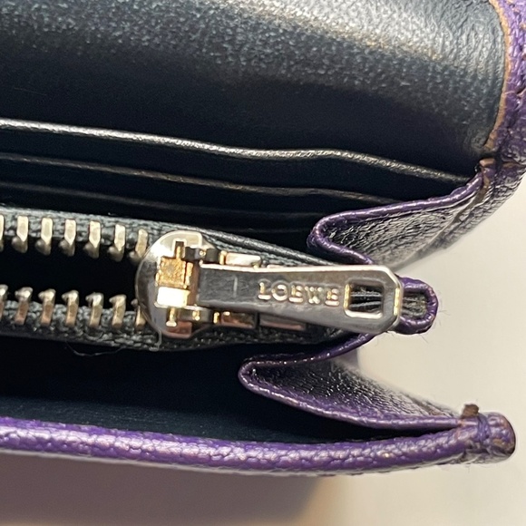 Loewe Purple Bifold Continental Wallet w/ Anagram - Preowned - Picture 11 of 15